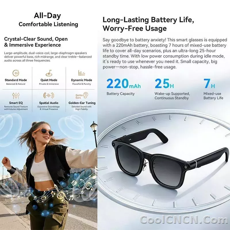 2026 Ultra AI Smart Glasses 1200P Camera ChatGPT Voice Assistant 32GB Storage Real time Translation Bluetooth Music Sunglasses - detail