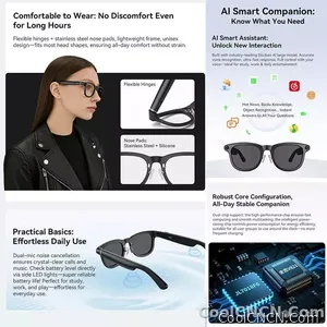 2026 Ultra AI Smart Glasses 1200P Camera ChatGPT Voice Assistant 32GB Storage Real time Translation Bluetooth Music Sunglasses - view 5