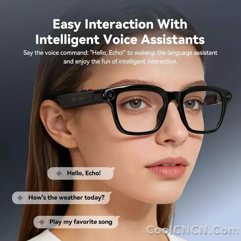 CoolWiz Smart Sports Glasses for Men – New Business Model, 8MP Camera, Anti-Shake, 100+ Language Translations via ChatGPT AI Assistant, POV Video Glasses, AI Glasses for Outdoor Sports and Daily Use - detail