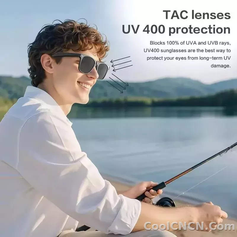 CoolWiz New4K Ultra HD AI Glasses for Men, Chat Function, IP65 Waterproof, AI Voice Assistant, 800W Camera, Bluetooth Calling Smart Glasses for Outdoor Sports and Daily Use - detail