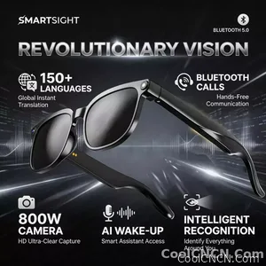CoolWiz AI Smart Glasses for New Vlog, 1080p HD video recording, ChatGPT call support, Bluetooth calling, 100+ music players, translation features, black glasses for men, suitable for outdoor sports and everyday use - view 8
