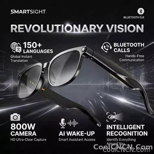 CoolWiz AI Smart Glasses for New Vlog, 1080p HD video recording, ChatGPT call support, Bluetooth calling, 100+ music players, translation features, black glasses for men, suitable for outdoor sports and everyday use - view 10