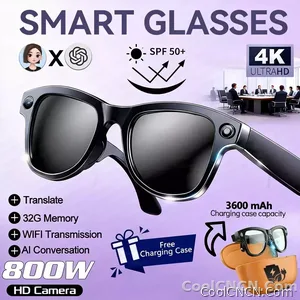 CoolWiz Smart Glasses Baru 3600MAh Pengecas Mudah Alih M02ultra Wanita 800W Kamera AI Terjemahan Rakaman Video Pemain Muzik Cermin Mata Panggilan Lelaki Untuk Sukan Luar Penggunaan Harian - view 8