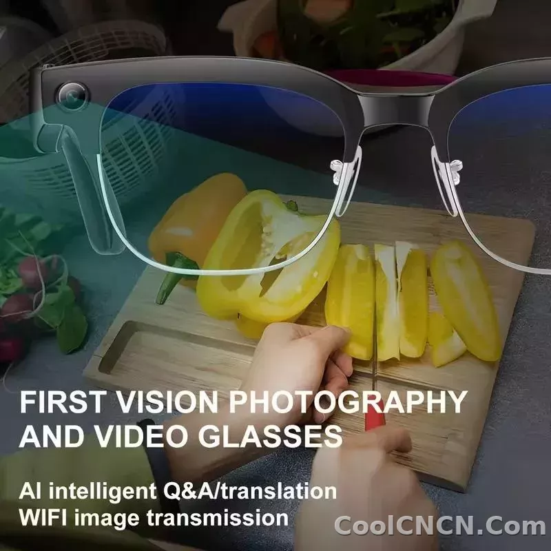 CoolWiz New AI Smart Glasses — 120+ Language Translations, 8MP Camera, 8K Resolution, Video & Music Playback, Business Calls, Color‑Changing Lenses, for Men, suitable for outdoor sports and everyday use - detail