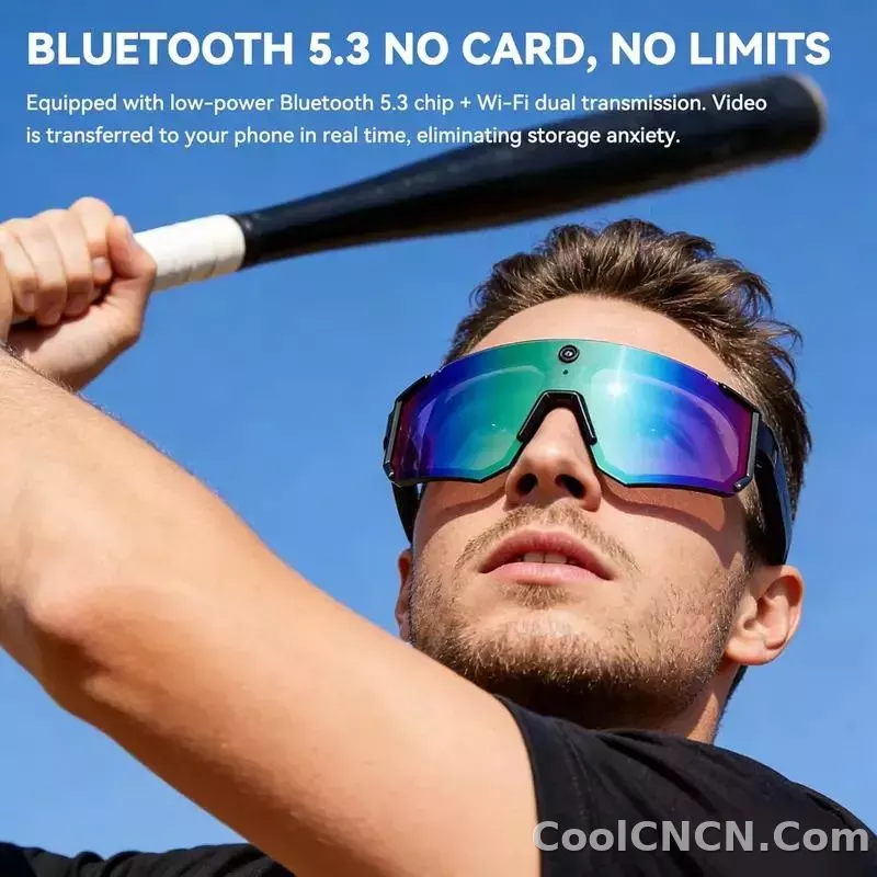 CoolWiz WiFi smart 8MP camera glasses for men, 1080p HD video recording, 32GB storage, polarized sunglasses with AI voice dialogue translation, suitable for sports and outdoor daily use