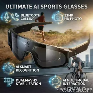 CoolWiz WiFi smart 8MP camera glasses for men, 1080p HD video recording, 32GB storage, polarized sunglasses with AI voice dialogue translation, suitable for sports and outdoor daily use - view 9