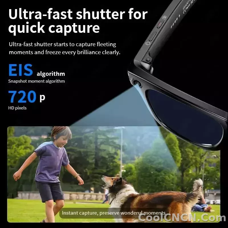 CoolWiz Camera HD Pixel 800W New 32GB Smart Glasses for Women — Photo Capture & Video Recording, AI Translation, Waterproof AI Glasses for Men, suitable for outdoor sports and daily use - detail