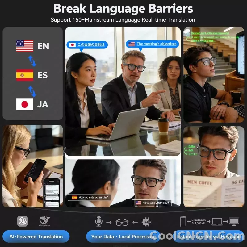 2026 New POV 800W Pixel 4K HD Trave Business Smart Glasses Men&Women 100+Language Translation 1080P Video Chatgpt Sunglasses IOS - detail