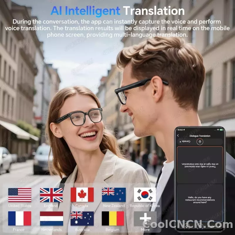 2026 New 800W HD Pixel Smart Glasses Men Anti-shake Camera AI Language Translation Video Recording ChatGPT Music Call Sunglasses - detail