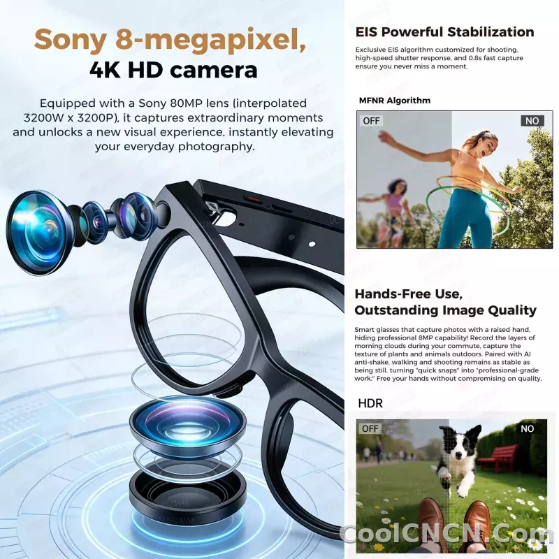2026New Smart AI Glasses 4K 800W Camera ChatGPT Photos&Video 3600mAh Charging Case Power Bank 32GB Translation Music Sunglasses - detail