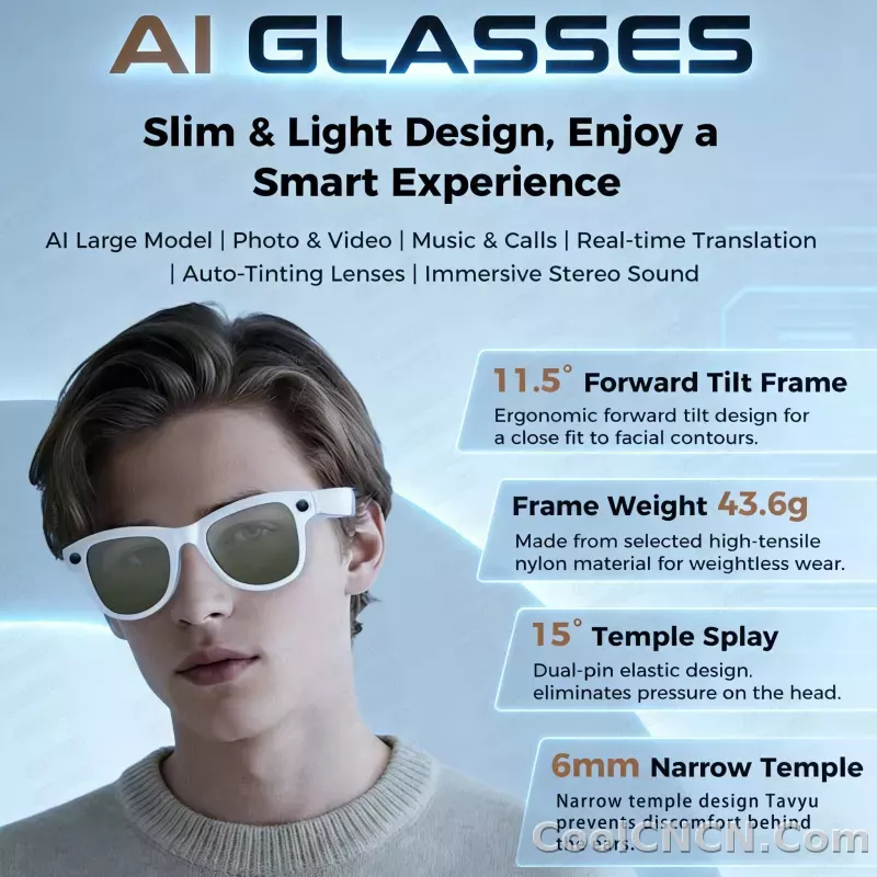 2026New Smart AI Glasses 4K 800W Camera ChatGPT Photos&Video 3600mAh Charging Case Power Bank 32GB Translation Music Sunglasses - detail