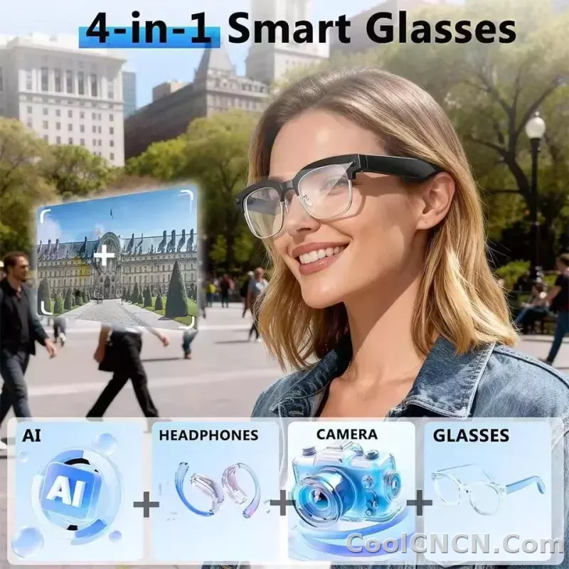 2026New AI Smart Glasses 120+Language Translation 800W Pixel Camera Video Music Player Call Business 8K Color Change Glasses Men - detail