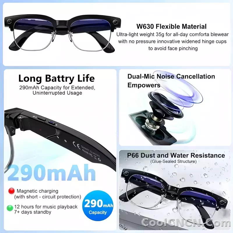 2026New AI Smart Glasses 120+Language Translation 800W Pixel Camera Video Music Player Call Business 8K Color Change Glasses Men - detail