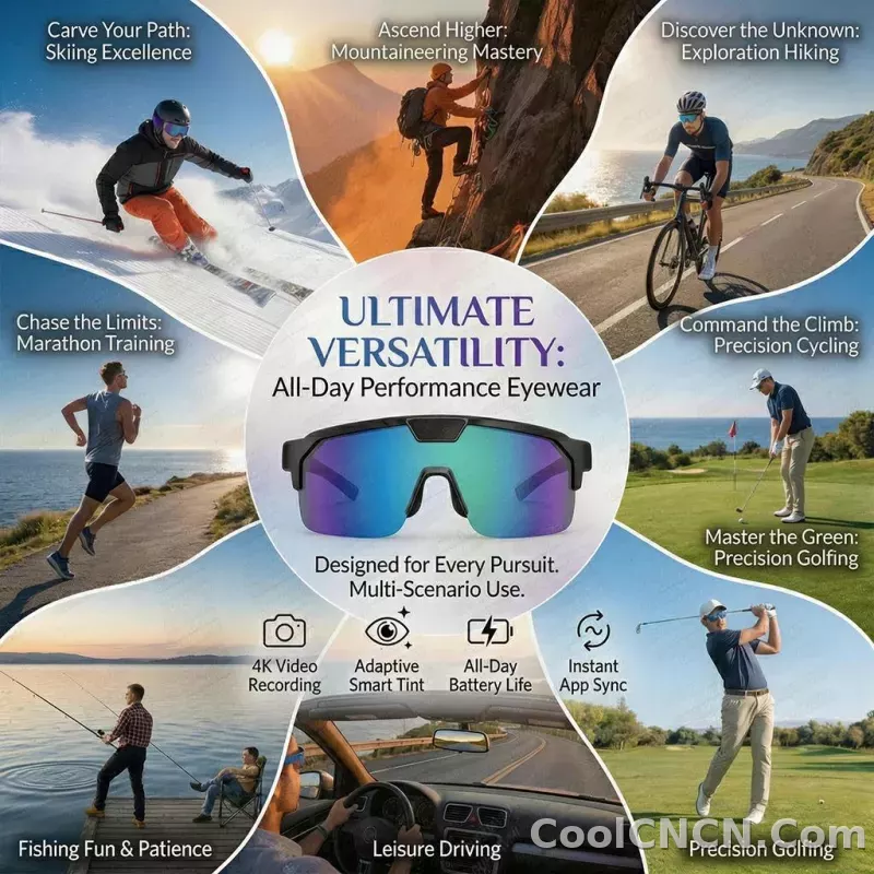 2026 New AI Smart Sports Glasses with 1200P Camera 4k Anti-Shake AI Voice Translator Bluetooth Call Dual Mic Audio Sunglasses - detail