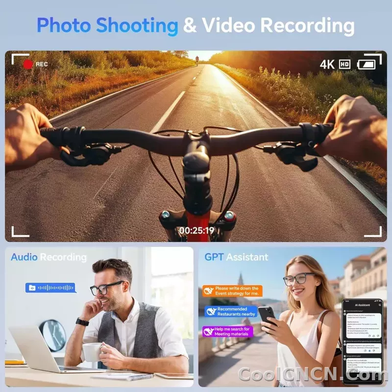 2026 New Smart AI Glasses 1080P HD Video Record Camera ChatGPT Bluetooth Call 32GB ROM Language Translation Music Sunglasses Men - detail