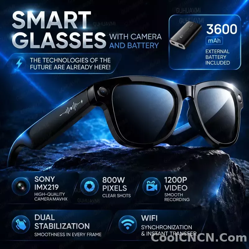 New 2026 AI Smart Glasses 1080P Camera Video Recorder Open Ear Bluetooth Audio Voice Control WiFi Sync Sports Glasses Men Use HD