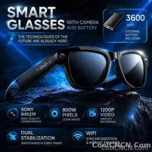 New 2026 AI Smart Glasses 1080P Camera Video Recorder Open Ear Bluetooth Audio Voice Control WiFi Sync Sports Glasses Men Use HD - view 1