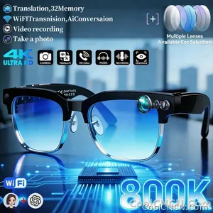 2026New 4K Ultra HD Color Change BT Call Smart Glasses AI Chat Music Player 800W Pixel Camera 1080P Video  AI Sports Glasses Men - view 1