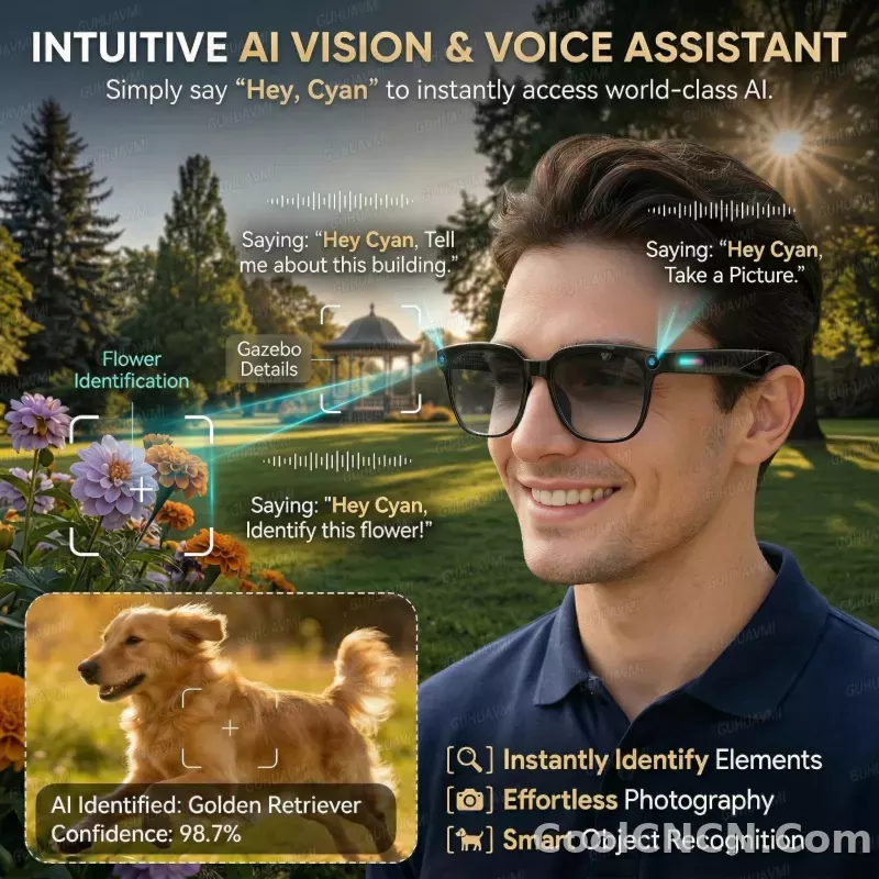 2026New 800W Pixel 4K HD Camera Smart Glasses AI Translation ChatGPT Music Play Voice Dual Microphone BT Call Sunglass Men Woman - detail