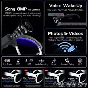 2026New AI Smart Glasses 800W Pixel Camera Various Language Translation Video Music BT Call Business 4K Color Change Glasses Men - view 3