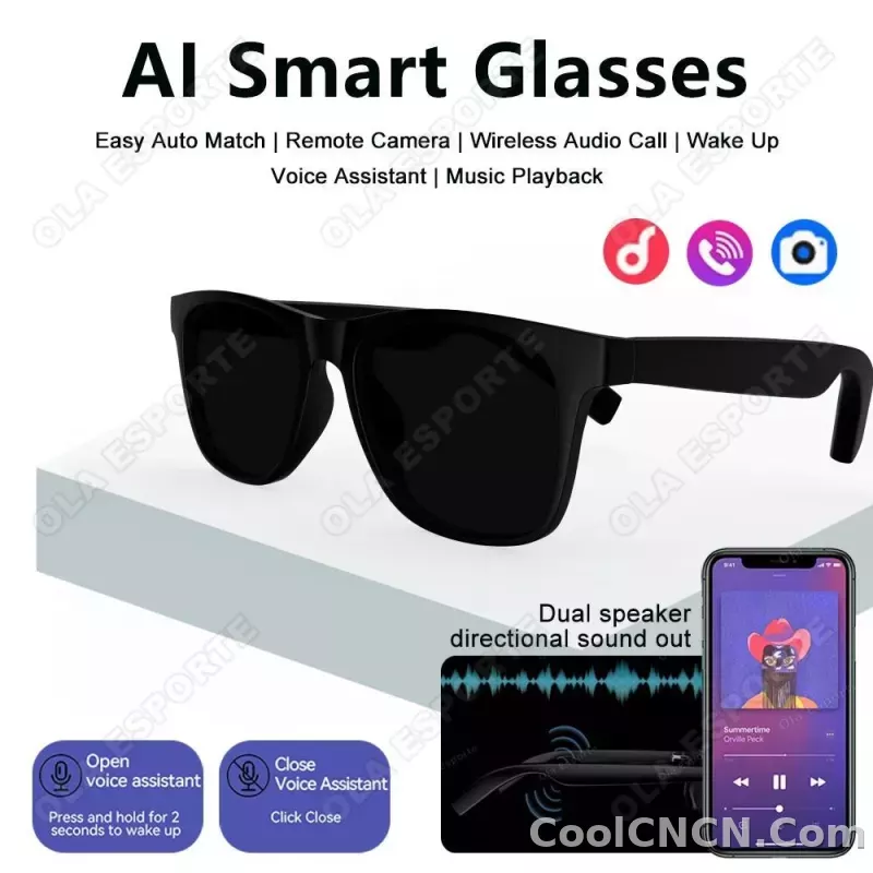 2026 Smart Glasses AI Voice Intelligent Bluetooth Call Music Playback Glasses Touch Headset UV Protection Sunglasses Man Women