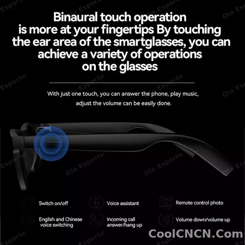 2026 Smart Glasses AI Voice Intelligent Bluetooth Call Music Playback Glasses Touch Headset UV Protection Sunglasses Man Women - detail