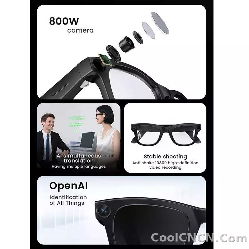 2026 New AI SmartGlasses 800W Camera Touch-sensitive AI Translation 320mah AI Photo Recognition 32 GB Storage Smart Sunglasses - detail