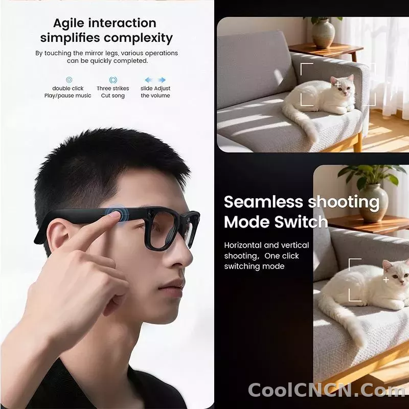 2026 New AI SmartGlasses 800W Camera Touch-sensitive AI Translation 320mah AI Photo Recognition 32 GB Storage Smart Sunglasses - detail