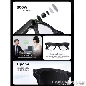 2026 New AI SmartGlasses 800W Camera Touch-sensitive AI Translation 320mah AI Photo Recognition 32 GB Storage Smart Sunglasses - view 4
