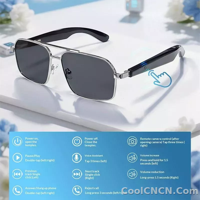 Smart Glasses Real Time Translation Wireless Bluetooth Touch Call Sports For Men Music Smart Glasses With Translator - detail