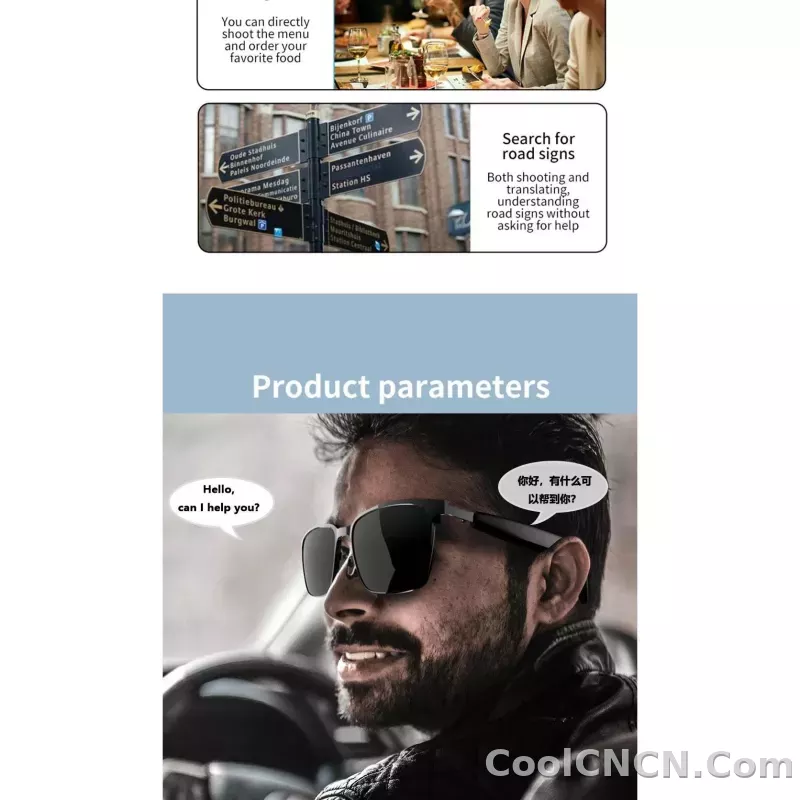 Smart Glasses SG20 Pro AI Intelligent Driver Sunglasses Touch Earphone with 144 Languages Online Translation for Men Women - detail