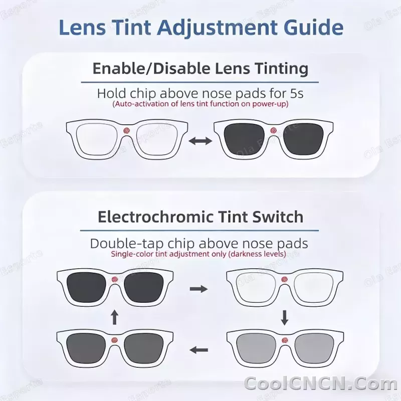 2026 Smart Audio Glasses Touch Control Color Changing Lens Dual Microphone Noise Reduction AI translation Bluetooth Sunglasses - detail