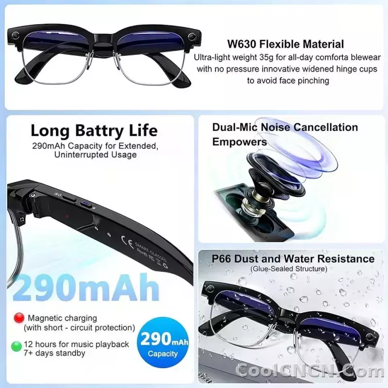 New Upgrade 800W Pixel Smart Glasses With Camera Video Recording AI Photo Recognition Call Language Translation Voice Sunglasses - detail