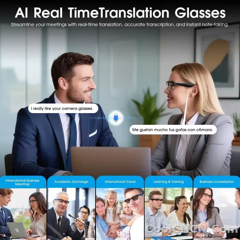 New Upgrade 800W Pixel Smart Glasses With Camera Video Recording AI Photo Recognition Call Language Translation Voice Sunglasses - detail