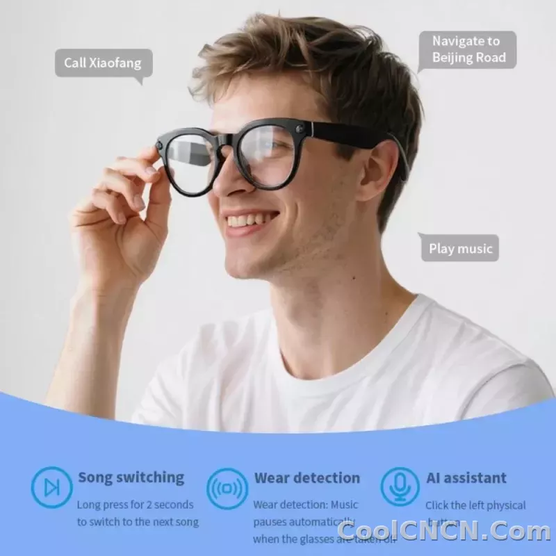 Smart Glasses Camera Glasses BT Call Music Touch Sunglasses Voice Assistant Video Recording WIFI AI Glasses Translator - detail