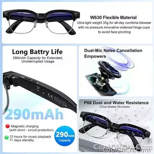 2026 New 800W Pixel Camera Smart AI Glasses Anti-shake Video Record ChatGP WIFI Translation Call Waterproof 32GB Sunglasses Men - view 4