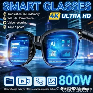 2026 Smart AI Glasses Men New 4K HD 800W pixel Camera 32GB Memory 120+ Translation ChatGPT Music Shoot Photos &Video Sunglasses - view 1