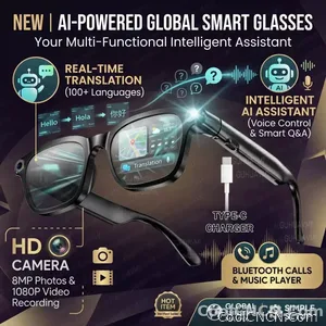 2026New POVSmart Glasses with 800W 4K HD Camera Wireless Audio Sunglasses Men Photos&Video AI Translation ChatGPT Glasses Women - view 1