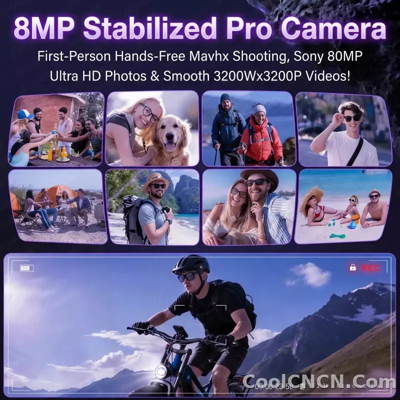 AI Camera Glasses 2026 New 1080P Video Recorder Bluetooth Audio Open Ear Music Voice Control WiFi Sync Smart Eyewear Outdoor Use - detail