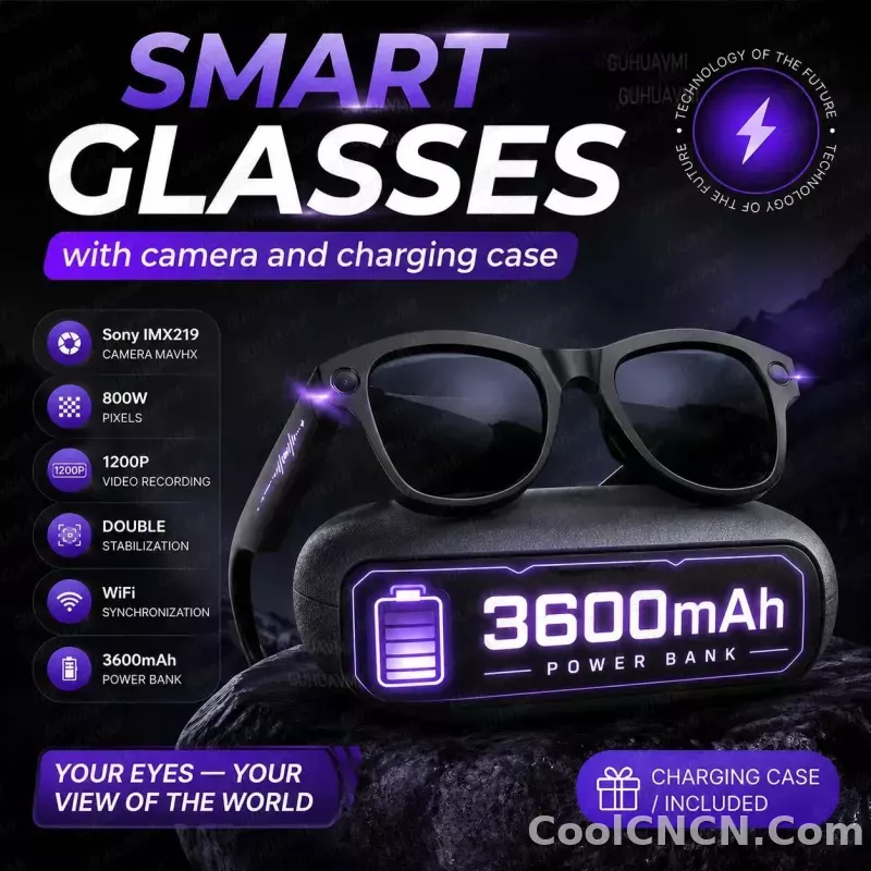 2026 New AI Video Glasses 1080P HD Camera Recorder Bluetooth Audio Voice Control Touch WiFi Sync Smart Glasses for Travel Use HD