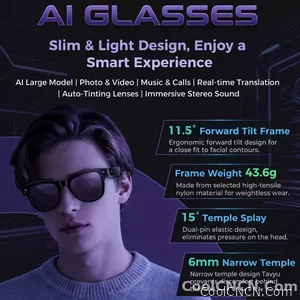 2026 New AI Video Glasses 1080P HD Camera Recorder Bluetooth Audio Voice Control Touch WiFi Sync Smart Glasses for Travel Use HD - view 5