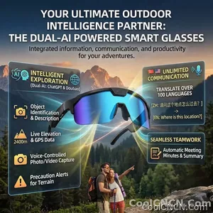 2026 New AI Sport Cycling Smart Glasses 80MP Camera 1200P HD Video Bluetooth 5.3WiFi Open Ear Riding Speaker Real-Time Translate - view 4