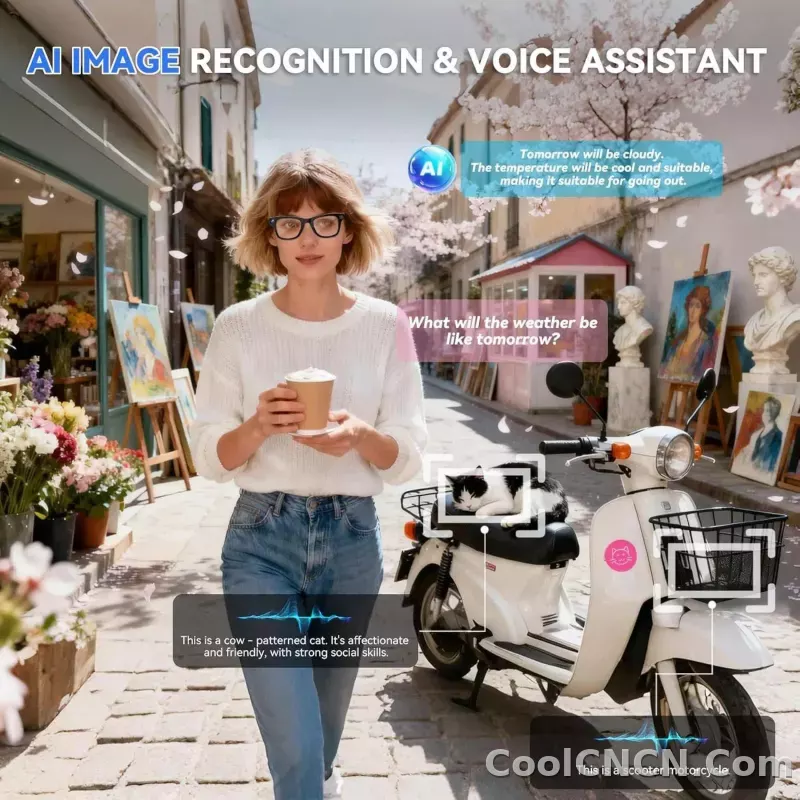 AI Smart Glasses 8MP HD Camera Sunglasses Audio AI Voice Assistant Real-Time Translation Vlog Eyeglasses for Daily Work Travel - detail
