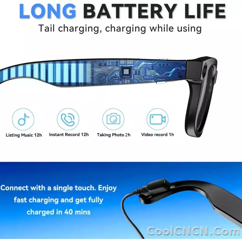 AI Smart Glasses 8MP HD Camera Sunglasses Audio AI Voice Assistant Real-Time Translation Vlog Eyeglasses for Daily Work Travel - detail