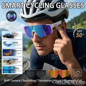 2026 New 4K HD AI Smart Cycling Glasses Men 800MP Camera Goggle BT Call AI Translation Voice Assistant Control Sunglasses Women - view 1
