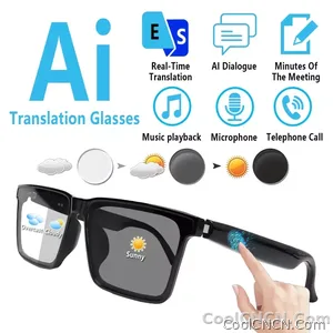 Smart Audio Glasses with Real-Time Translation Hi-Fi Music Playback Noise-Cancelling Voice Calls And Photochromic Lenses - view 1