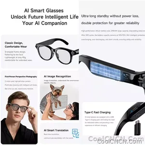 2026 New Smart Glasses Listening To Music Open Listening AI Translation AI Voice Assistant AI Image Recognition Smart Glasses - view 6