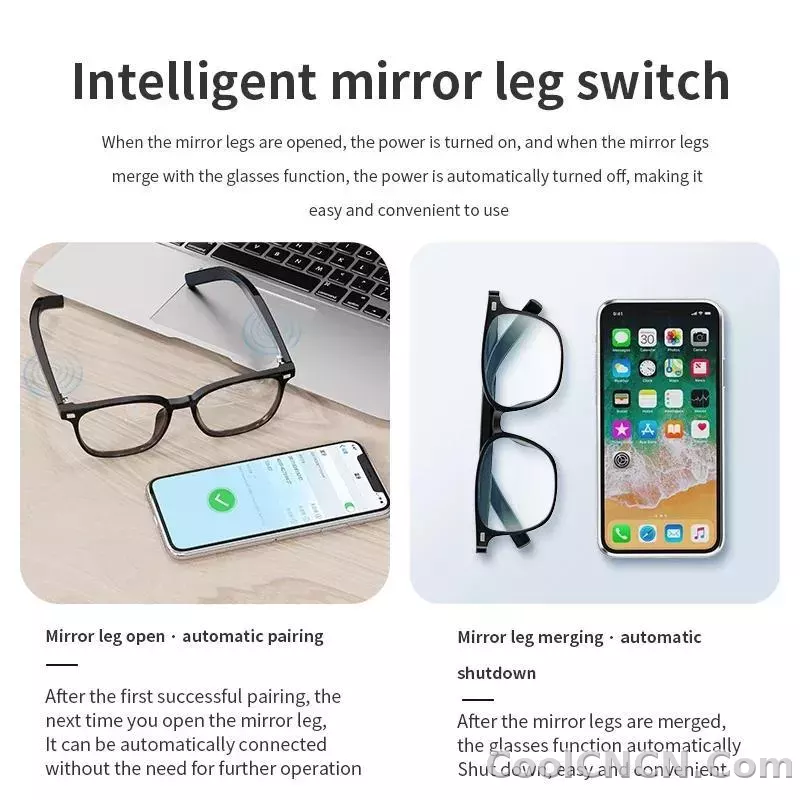 Bluetooth Smart Glasses Voice Call Music Play Remote Control Camera Wireless Bluetooth Headset Waterproof Glasses For Men  Women - detail