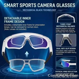 New AI Sports Smart Glasses 8MP Camera 2026 Outdoor Cycling Headphones Touch Control Windproof Bluetooth Translation Sunglasses - view 7