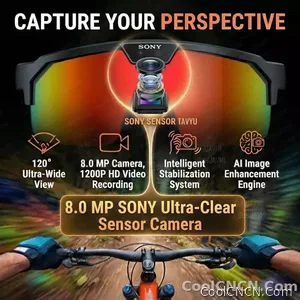 2026 New AI Smart Sports shooting&recording Glasses 800W Camera HD Anti-shake Bicycle Riding Shooting Artifact Windproof Goggles - view 3